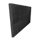 Cabeceira Estofada Mel com Botonê para Cama Box King Size 195cm Tecido Sintético Preto