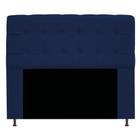 Cabeceira Estofada Mel com Capitonê 195 cm para Cama Box King Suede Azul Marinho Quarto - AM Decor