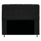 Cabeceira Estofada Mel com Capitonê 195 cm para Cama Box King Suede Preto Quarto - AM Decor