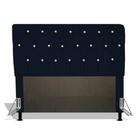 Cabeceira Estofada Nevada 160 cm Para Cama Box Quarto Queen Size Luxo Suede Azul Marinho - MV Estofados