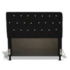 Cabeceira Estofada Nevada 195 cm Para Cama Box Quarto King Size Luxo MV Estofados Suede Preto