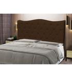 Cabeceira Estofada Para Cama Box De Casal King Size Capitone Pérola 193 cm Marron Café Suede-Anchar Estofados 01