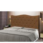 Cabeceira Estofada Para Cama Box De Casal King Size Capitone Pérola 193 cm Marron Suede-Anchar Estofados 01