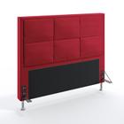 Cabeceira Estofada Para Cama Box Maia 140 Para Cama de Casal Suede Vermelho Aradecor