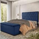 Cabeceira Estofada para Cama de Casal Londres 140 cm Veludo
