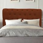 Cabeceira Estofada Paris Botão Capitonê 160cm Queen Size Para Cama Box Quarto Suede Terracota Telha - Ahazzo Móveis