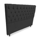 Cabeceira Estofada Queen SRJ Suede Cor Preto 160cm