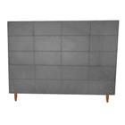 Cabeceira Estofada Raissa para Cama Box Casal King Size Suede Cinza Grafite 193cm JBF - JBF Poltronas