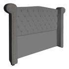 Cabeceira Estofada Sienna Para Cama Box Casal 140 Cm Suede Cinza - LM DECOR