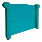 Cabeceira Estofada Sienna Para Cama Box King 195 Cm Suede Azul Turquesa - LM DECOR