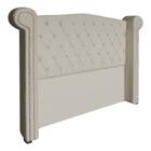 Cabeceira Estofada Sienna Para Cama Box Queen 160 Cm Suede Bege - DL DECOR - Doce Lar Decorações