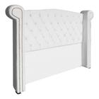 Cabeceira Estofada Sienna Para Cama Box Queen 160 Cm Suede Branco - LM DECOR