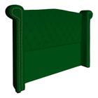 Cabeceira Estofada Sienna Para Cama Box Solteiro 90 Cm Suede Verde - LM DECOR