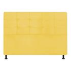 Cabeceira Estofada Slim 100 cm Solteiro Quarto para Cama Box Suede Amarelo - Damaffê Móveis