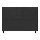 Cabeceira Estofada Slim 140 cm Casal Quarto para Cama Box Suede Preto - KDAcanto Móveis