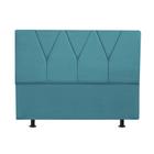 Cabeceira Estofada Solteiro 100CM Jade Suede Azul Turquesa - D A DECOR