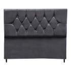 Cabeceira Estofada Solteiro 90 cm Geovana Suede Cinza Escuro