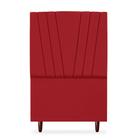 Cabeceira Estofada Solteiro Belgica 90cm Suede Vermelho