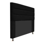 Cabeceira Estofada Turim 140 cm para Cama Casal  Suede Preto