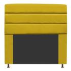 Cabeceira Estofada Turim 160 cm Queen Size Suede Amarelo - ADJ Decor