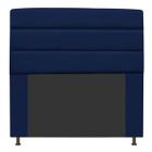 Cabeceira Estofada Turim 160cm para Cama Queen Size Cama Box Suede Azul Marinho