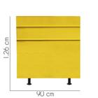 Cabeceira Estofada Turim 90 cm Solteiro Quarto para Cama Box material sintético Amarelo - KDAcanto Móveis