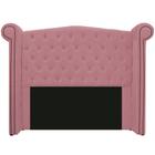 Cabeceira Estofada Veneza 140 cm Casal Suede Rosa Bebê - Doce Sonho Móveis