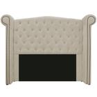 Cabeceira Estofada Veneza 195 cm King Size Suede Bege - ADJ Decor