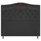 Cabeceira Estofada Yasmim 195 cm King Size Corano Preto - ADJ Decor