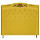 Cabeceira Estofada Yasmim 195 cm King Size Suede Amarelo - Doce Sonho Móveis