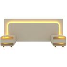 Cabeceira extensível Gelius Innova 02 mesa de cabeceira para cama box de Casal 138 cm, Queen 158 cm e King 193 cm OFF White