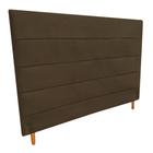 Cabeceira Helena 193Cm P/ Cama Box King Suede Marrom Escuro