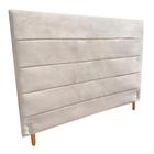 Cabeceira Helena 193Cm Para Cama Box King Suede Bege - Maitê Moda Casa