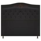 Cabeceira Imperio 90 cm Suede Preto - Topázio Decor