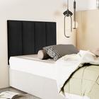 Cabeceira Isis Clássica Painel Dobrável Estofada Cama Box Solteiro 0,90 cm Preto