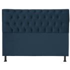 Cabeceira Jade 140Cm Para Cama Box Casal Suede Azul Marinho