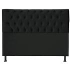 Cabeceira Jade 140Cm Para Cama Box Casal Suede Preto - Maitê Moda Casa