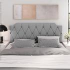 Cabeceira Kelly Para Cama de Casal Box 1,60 Estofada Suede Cinza