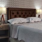 Cabeceira King 195 Cama Box Classic Diamond Marrom Suede Painel RBL