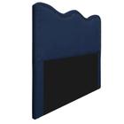 Cabeceira King Bari P02 195 cm para cama Box Suede Azul Marinho - Amarena Móveis