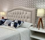 Cabeceira King Estofada Capitone Provençal Suede Bege 195 x 60 Plus RBL