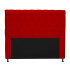 Cabeceira Kristal Estofada Capitonê 140 cm para Cama Box de Casal Suede Vermelho Quarto - AM Decor