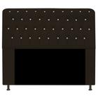 Cabeceira Lady Estofada com Strass 140 cm para Cama Box de Casal Sintético Marrom Quarto - AM Decor