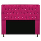 Cabeceira Lady Estofada com Strass 140 cm para Cama Box de Casal Suede Pink Quarto - AM Decor