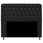 Cabeceira Lady Estofada com Strass 195 cm para Cama Box King Sintético Preto Quarto - AM Decor