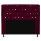 Cabeceira Lady Estofada com Strass 195 cm para Cama Box King Suede Bordô Quarto - AM Decor