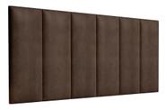 Cabeceira Lisa Suede Estofada para Cama Box de Casal King Size 1,95x55cm Cor Marrom - RJG Móveis