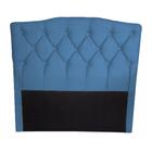 Cabeceira Luxo Para Casal 1,40 Suede Azul Marinho