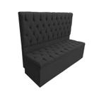 Cabeceira Mais Calçadeira Baú Casal 140cm Para Cama Box Suede Preto