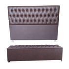 Cabeceira mais Calçadeira Baú Super King 195cm Sofia Napa - MALTA DECOR